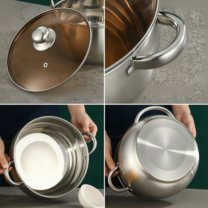 Stainless Steel Cooking Pot 20 cm, 1.1–2 L, Model HD190912