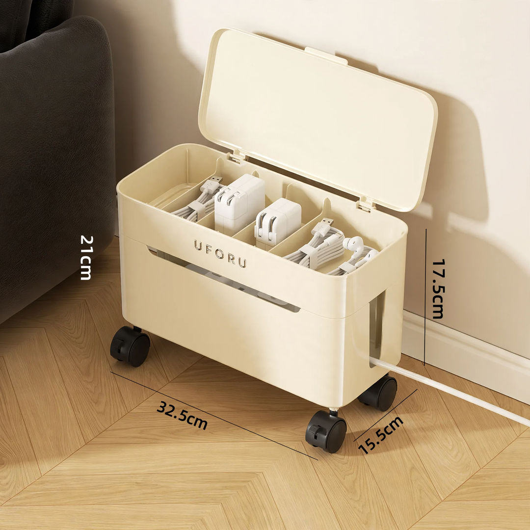 Cable organizer box, double-layered, with wheels, model DD2626