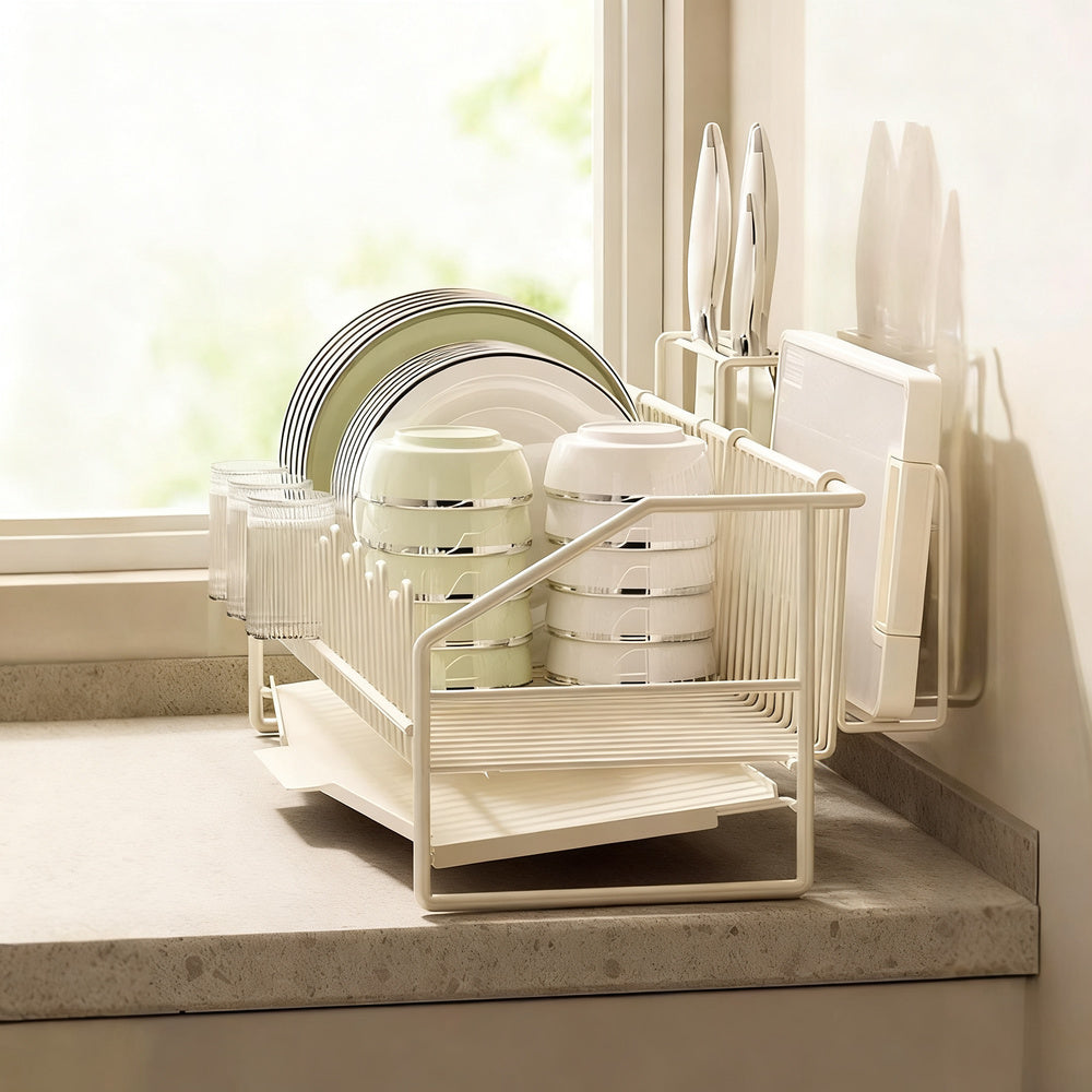 Carbon steel dish rack with accessories, modular