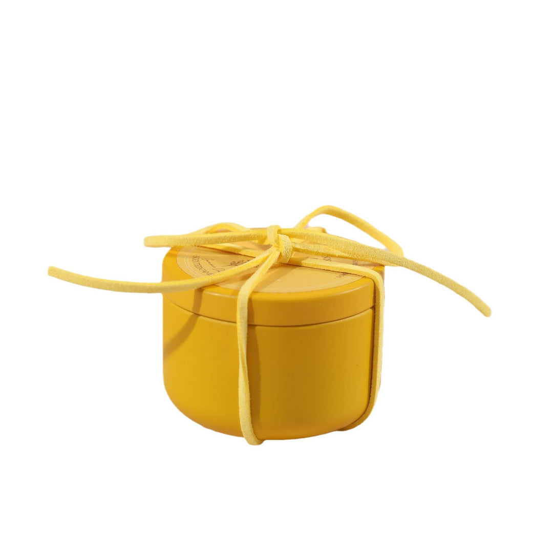 Scented candle in pastel colors, soy wax blend