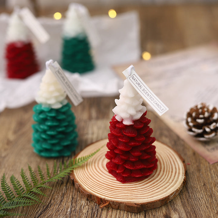 Handcrafted Christmas tree scented candle made of soy wax