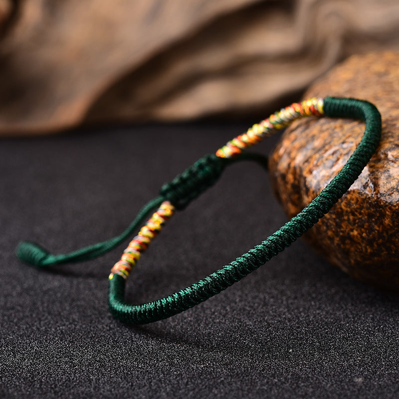 Hand-knotted rope bracelet in red