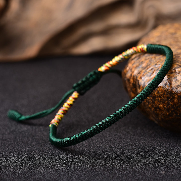 Hand-knotted rope bracelet in red