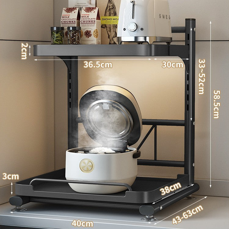 Microwave and kitchen appliance shelf, multi-tiered