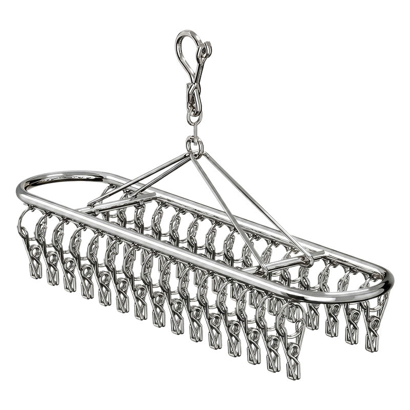 Stainless steel drying rack with 10, 20 or 30 clips