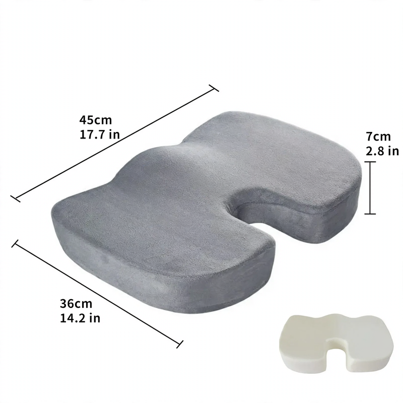Gel seat cushion with memory foam, 45×36×7 cm
