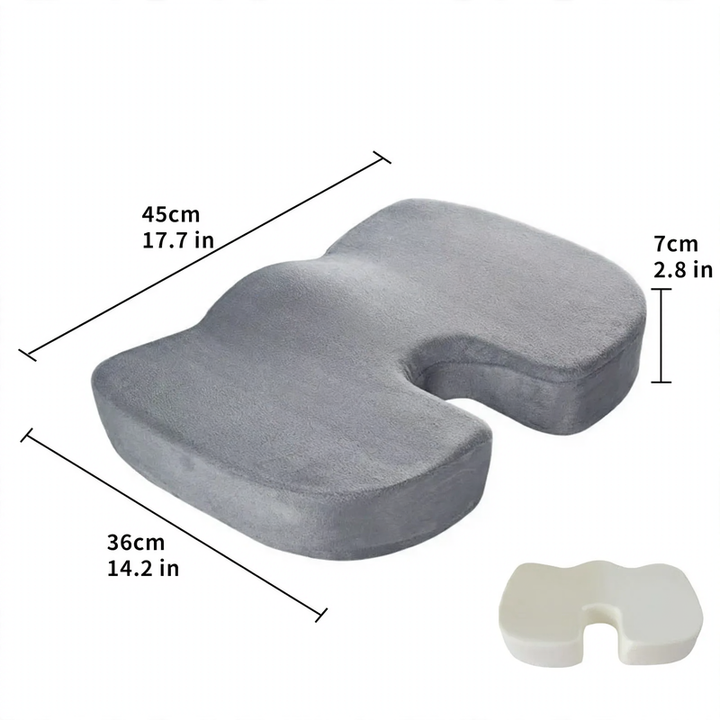 Gel seat cushion with memory foam, 45×36×7 cm
