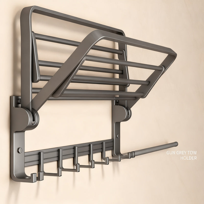 Aluminum towel holder, wall-mounted