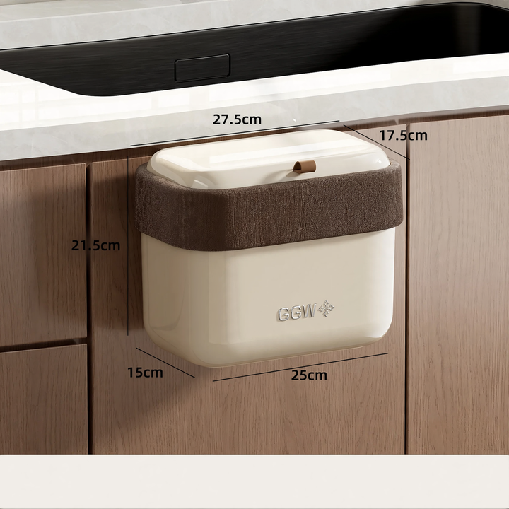 Wall-mounted waste container with lid, 12 L