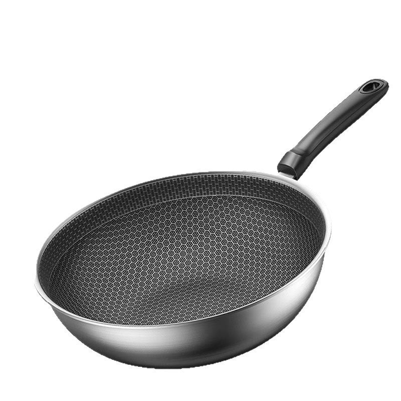 Non-stick frying pan with honeycomb pattern