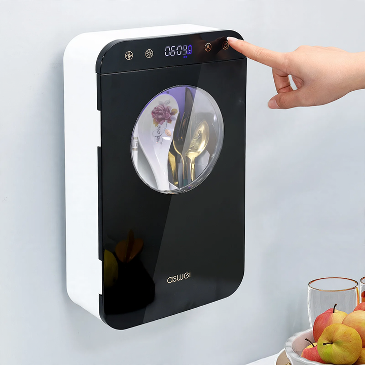 Disinfecting stick holder, plastic, wall mountable