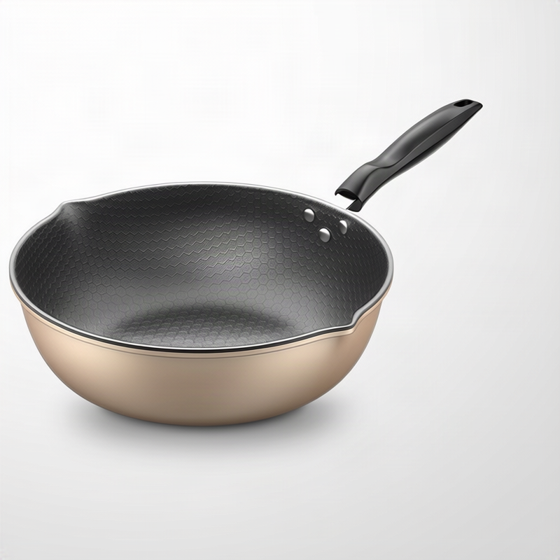 Non-stick frying pan with honeycomb pattern