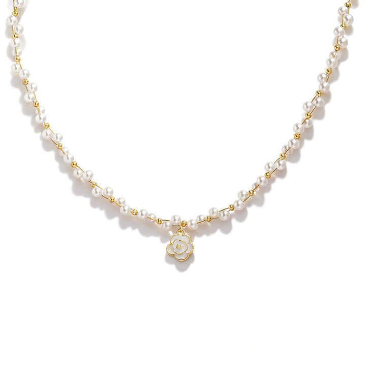 Pearl necklace with silver clasp, pearls 4–12 mm