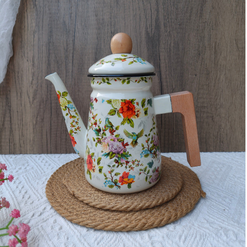 Enamel Coffee Pot with Gooseneck, 1.2–1.5 L