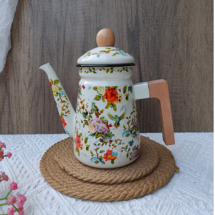 Enamel Coffee Pot with Gooseneck, 1.2–1.5 L