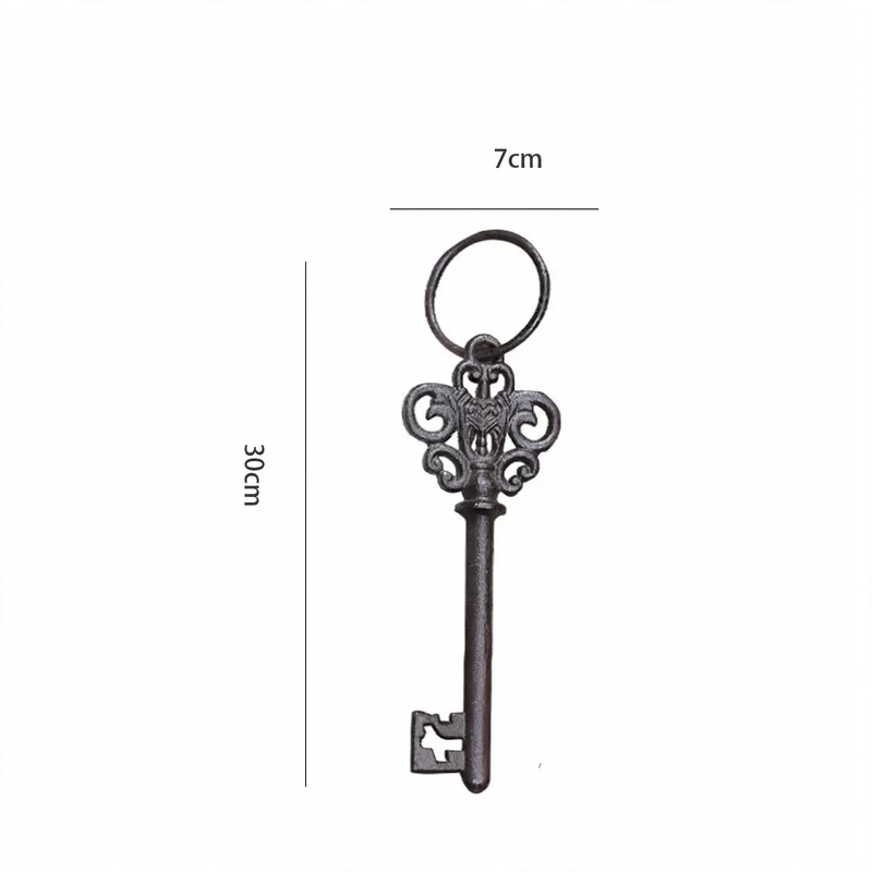 Iron wall hooks with key motifs