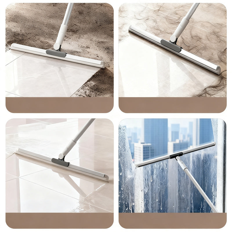 Water scraper and broom 2-in-1