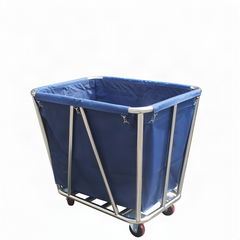 Stainless steel laundry cart with wheels