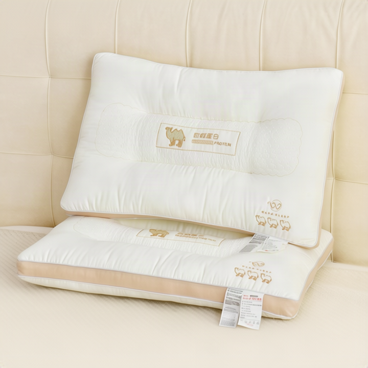 Neck support pillow with polyester filling