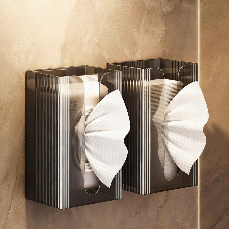 Wall-mounted tissue dispenser made of plastic