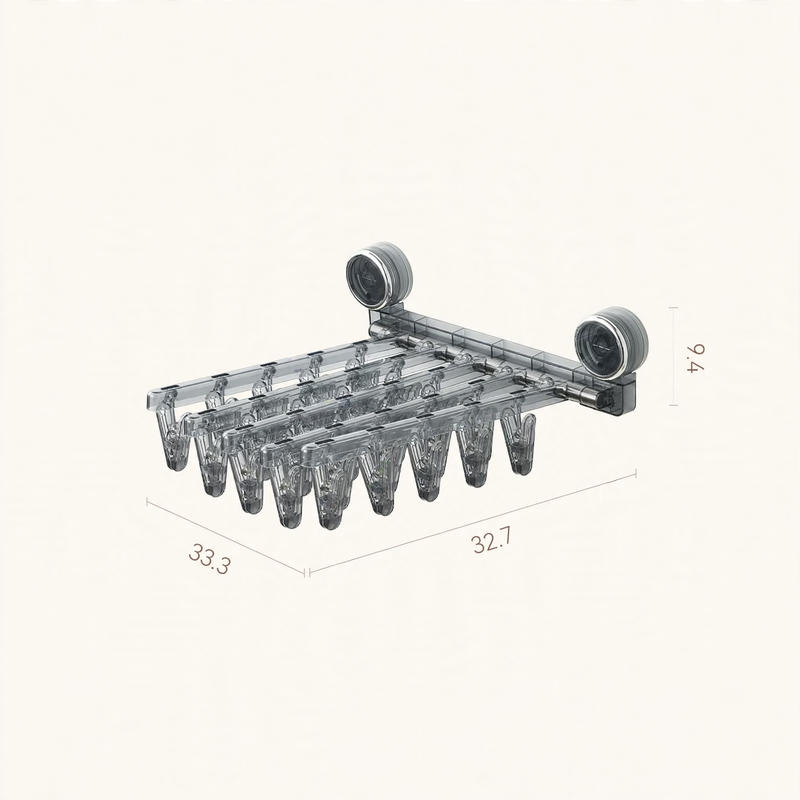Clothes drying rack with suction cup, foldable, model YM.7002