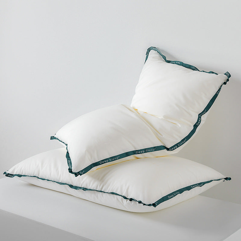 Flat neck support pillow with soybean fiber