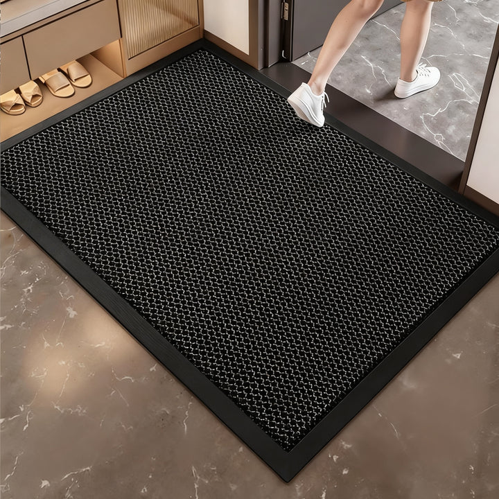 Entrance mat made of polyester fiber, machine-woven