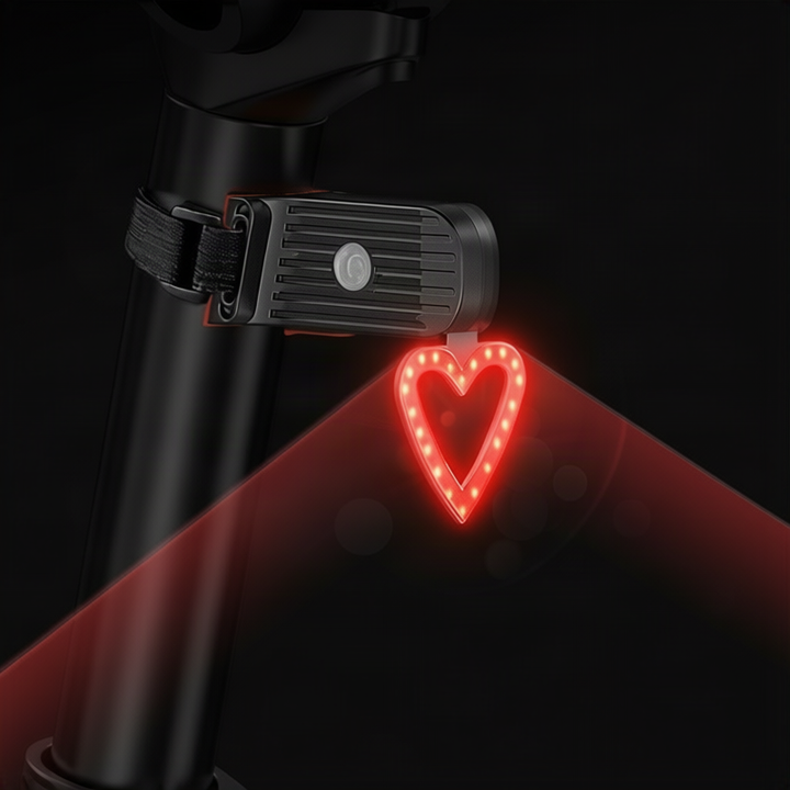 Bicycle rear light with flowing light effect, USB-C