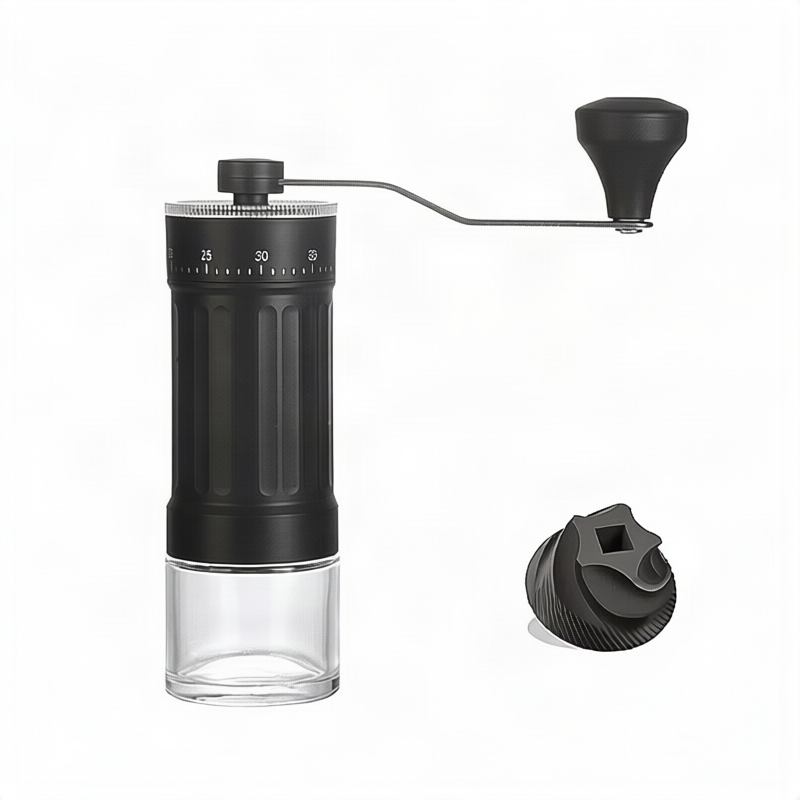Hand coffee grinder with steel core, luxury design