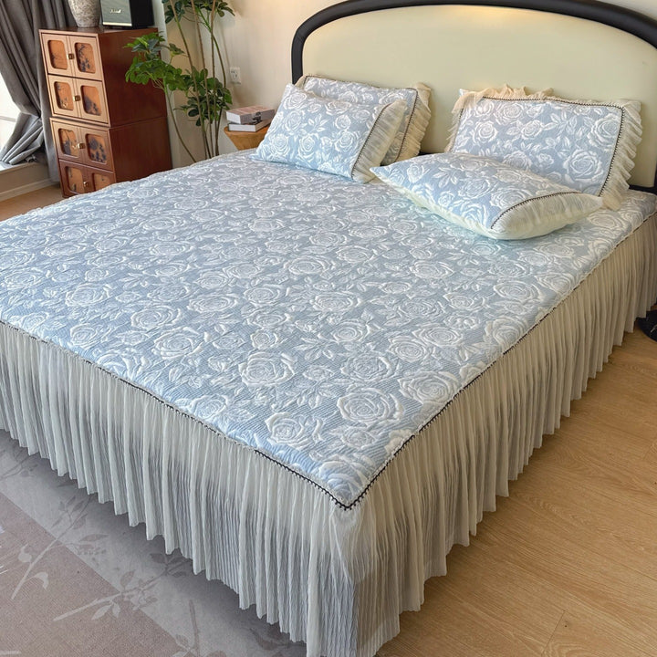 Cooling mat ice silk with pillow covers