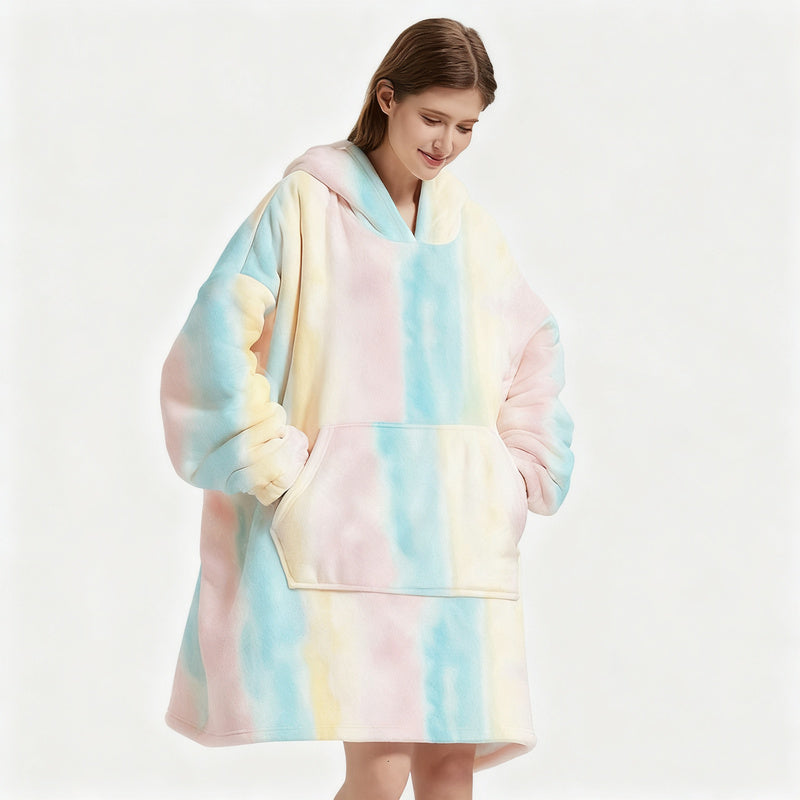 Wearable blanket with hood, Sherpa fleece