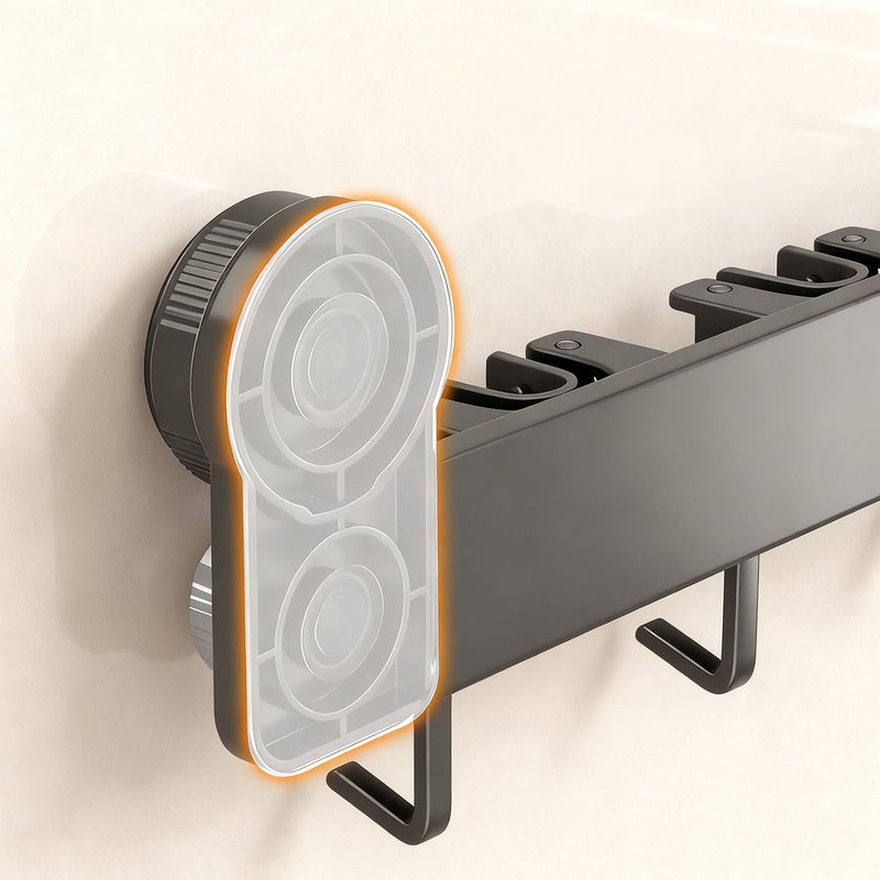 Suction cup wall holder for cleaning tools