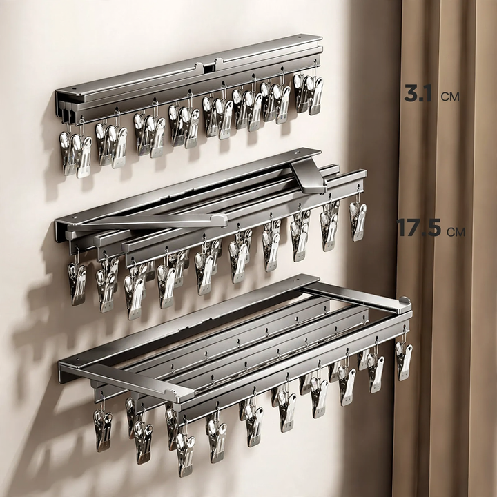 Clothes dryer with clips, aluminum, model 707-016-1A