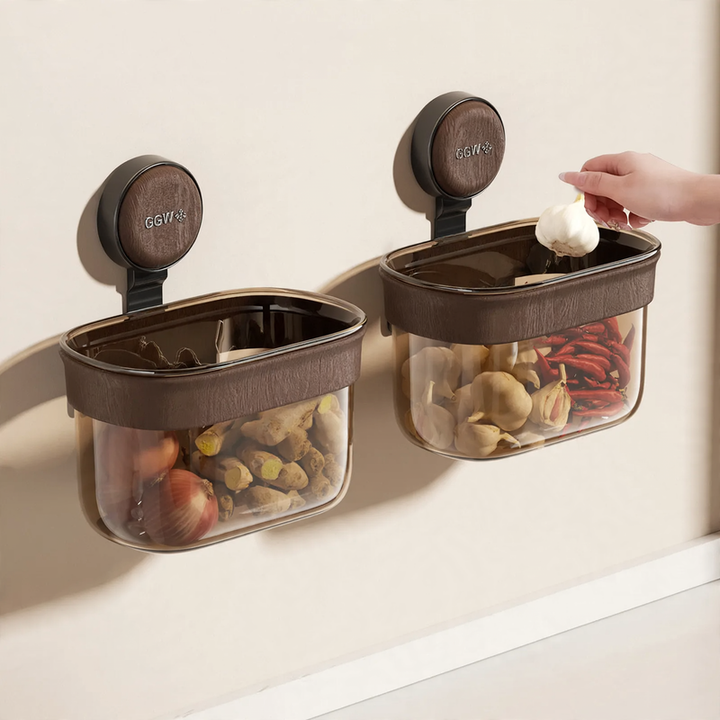 Wall-mounted storage basket with suction cup, model DA1426