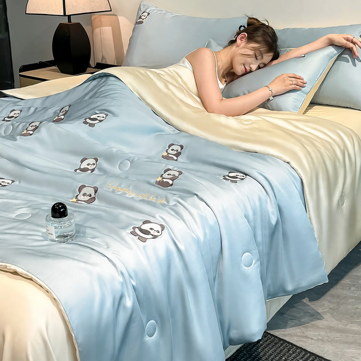 Summer-cool bedding set made of ice fiber, washable
