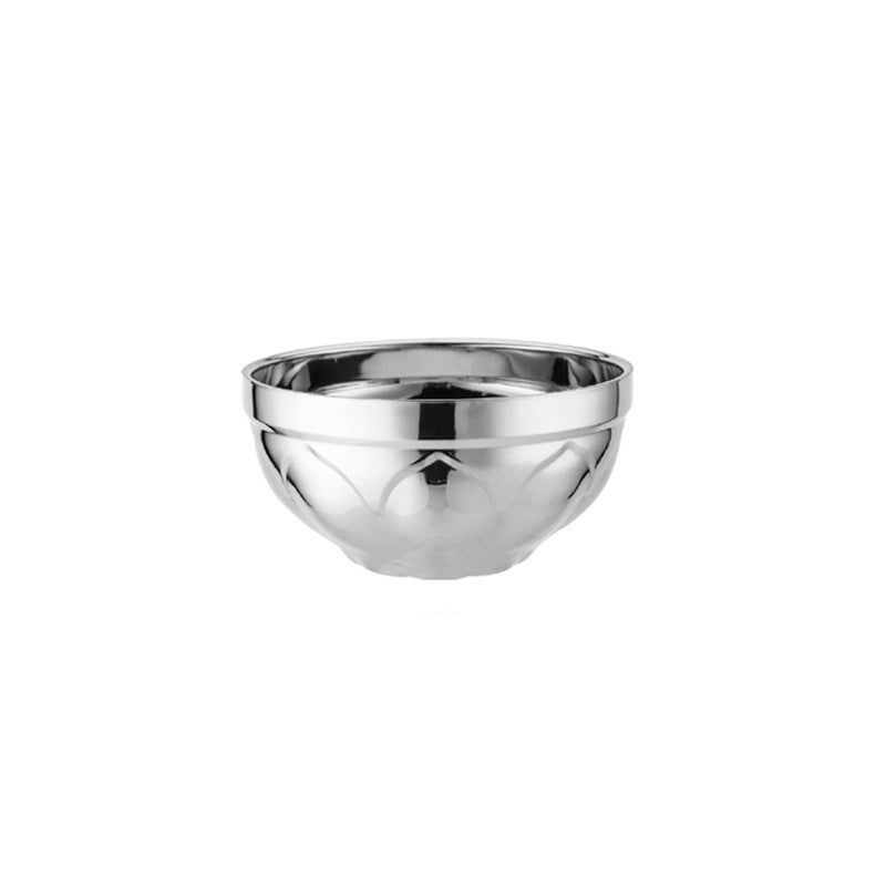 Double-walled stainless steel bowl, lotus shape