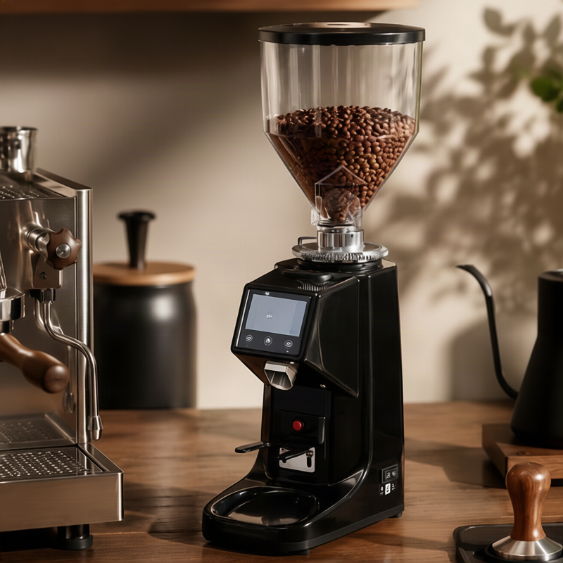 Electric coffee grinder with touchscreen, model NB-022