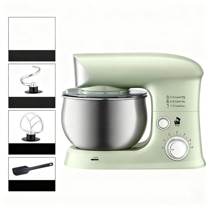 Kitchen machine 5 L, stainless steel, multiple plugs