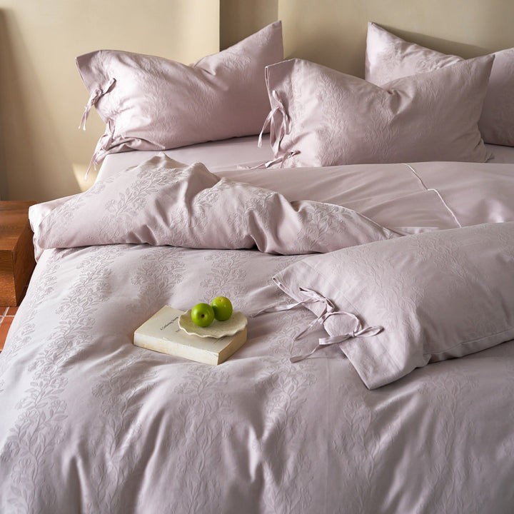 Cotton bedding 4-piece, 1.8 m, jacquard pattern