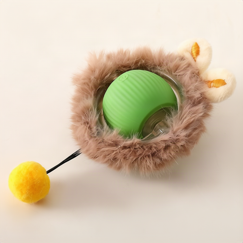Interactive play ball for cats made of silicone