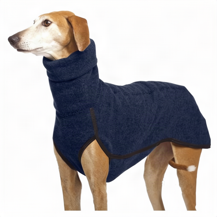 Dog coat made of sweatshirt fabric with pockets