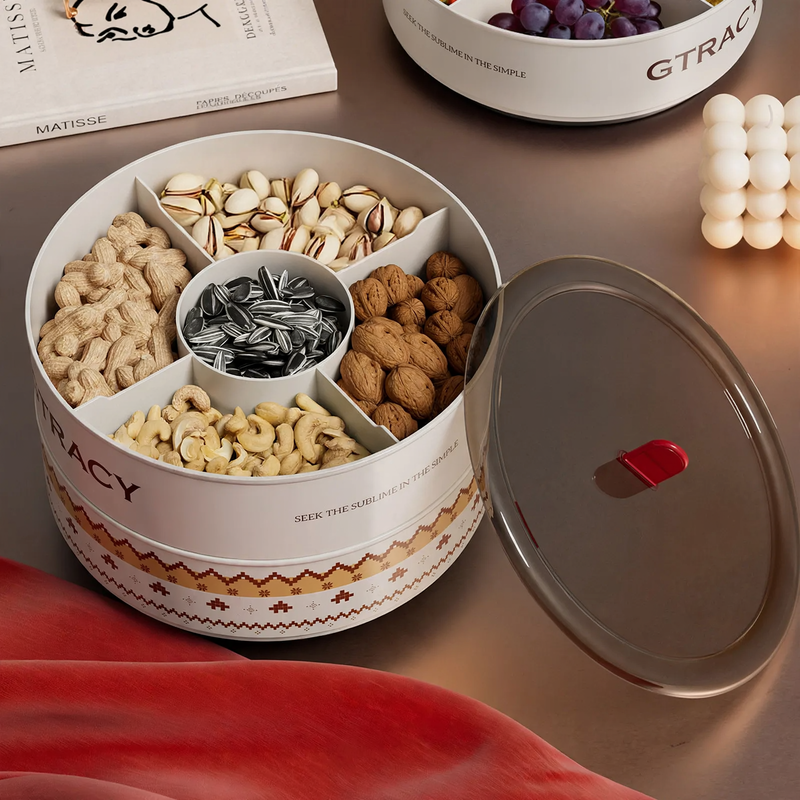 Candy dish with lid and compartments