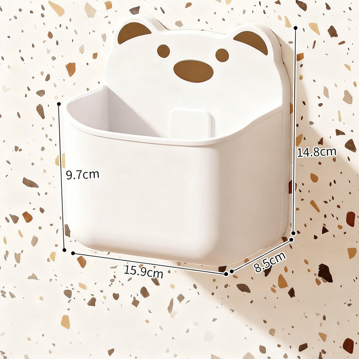Wall-mounted storage box with drain