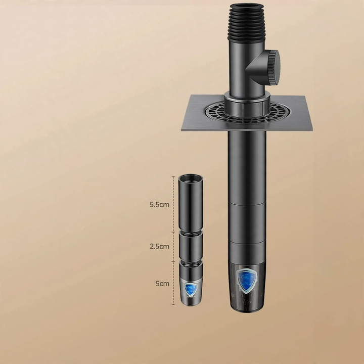 Extended drainage pipe with odor protection for washing machine