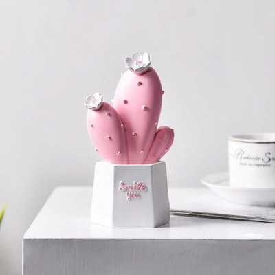 Cactus decor made of resin, Nordic