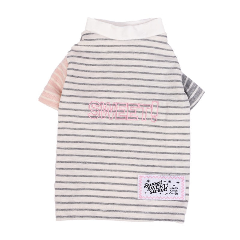 Two-legged house suit for dogs and cats, striped
