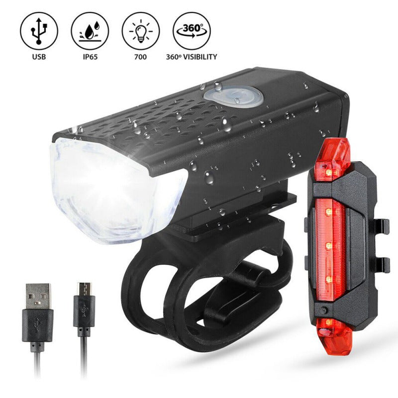 USB bicycle light with LED lighting