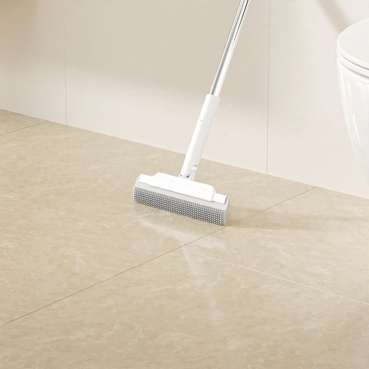 Silicone wiper broom with water squeegee