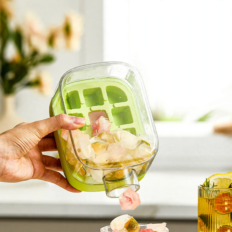 Silicone ice cube tray with pressure release