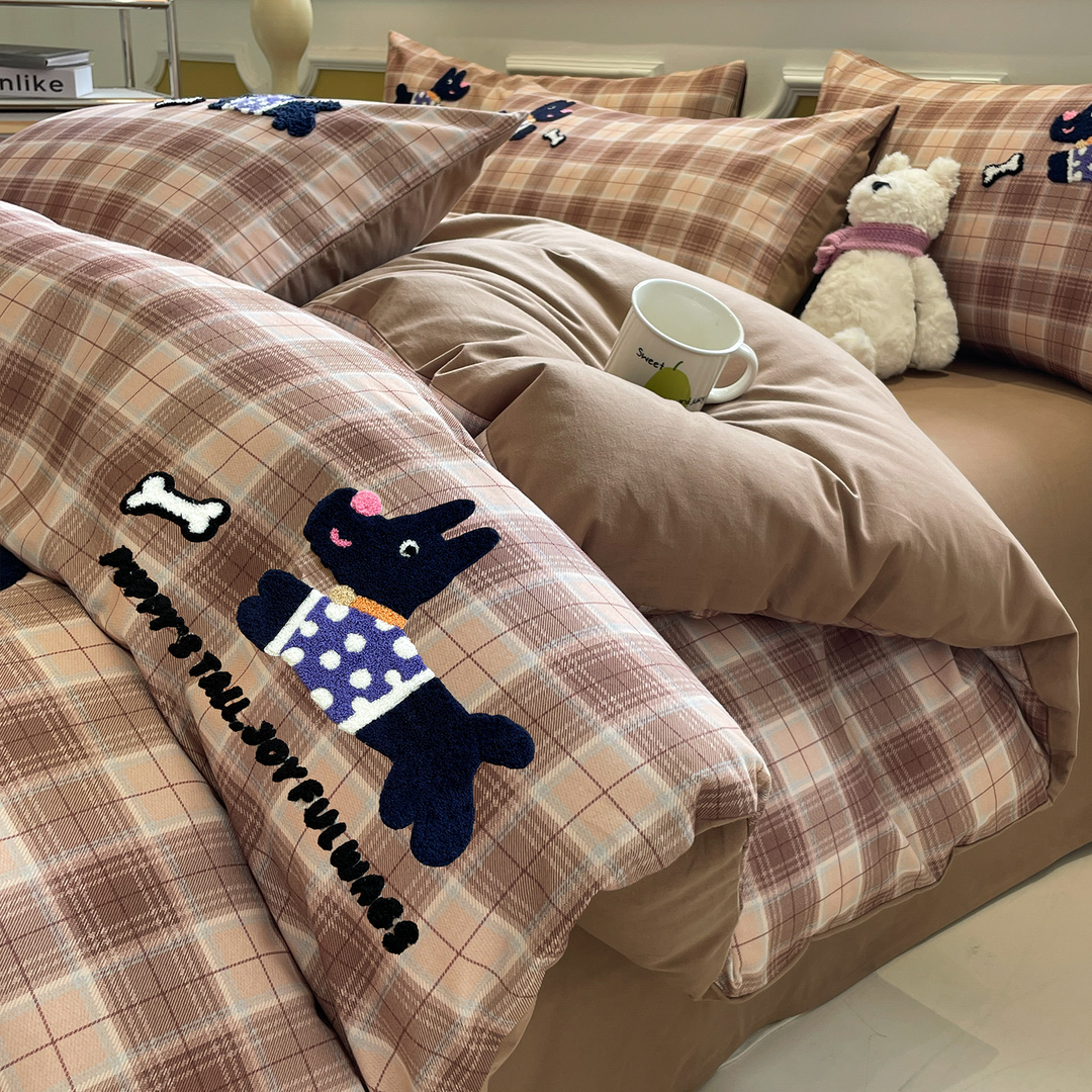 Cartoon bedding set made of cotton, 3-4 pieces